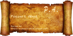 Poszert Abod névjegykártya